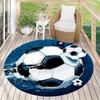 Pallone Calcio Tappetino da gioco per bambini Tappeto rotondo Soggiorno Cerchio Tappetino antiscivolo Camera da letto Zerbino Lavabile Home Corridoio