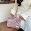 Small Floral Makeup Bag Velvet Lipstick Storage Pouch Retro Style Portable Wash Bag