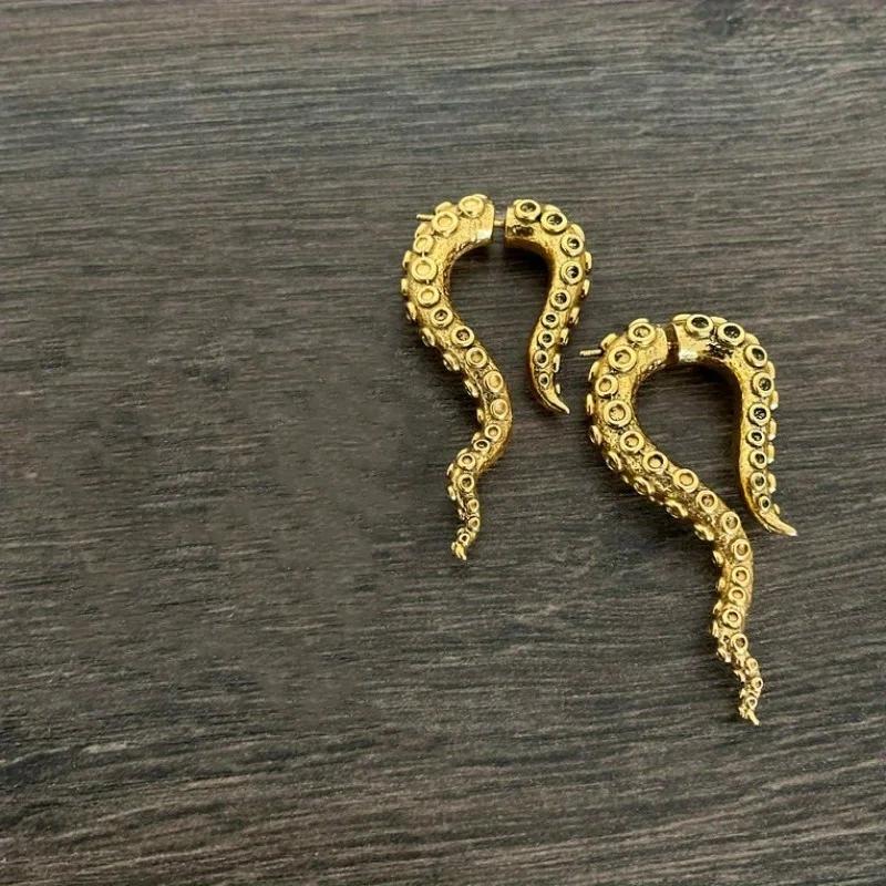Octopus Earring Gothic Earring Octopus Tentacle Earring Ear Jacket, Front Back Earrings Octopus Jewelry