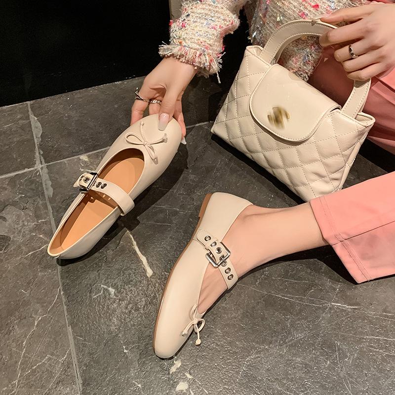 Fashion Versatile Bow Flat Mary Jane Shoes Children's Spring and Summer 2025 New College Style Skirt Single Shoes