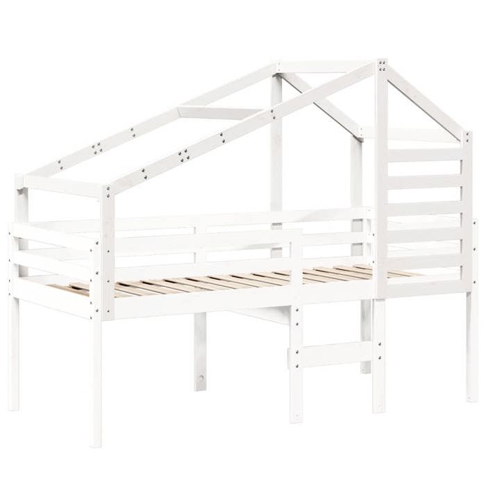 VidaXL Toit de lit pour enfants blanc 188x97x113 cm bois de pin massif 846880