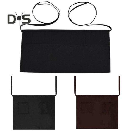 Non-Fading Waiter Apron Waterproof Useful Waiter Waitress Waist Apron with Pockets