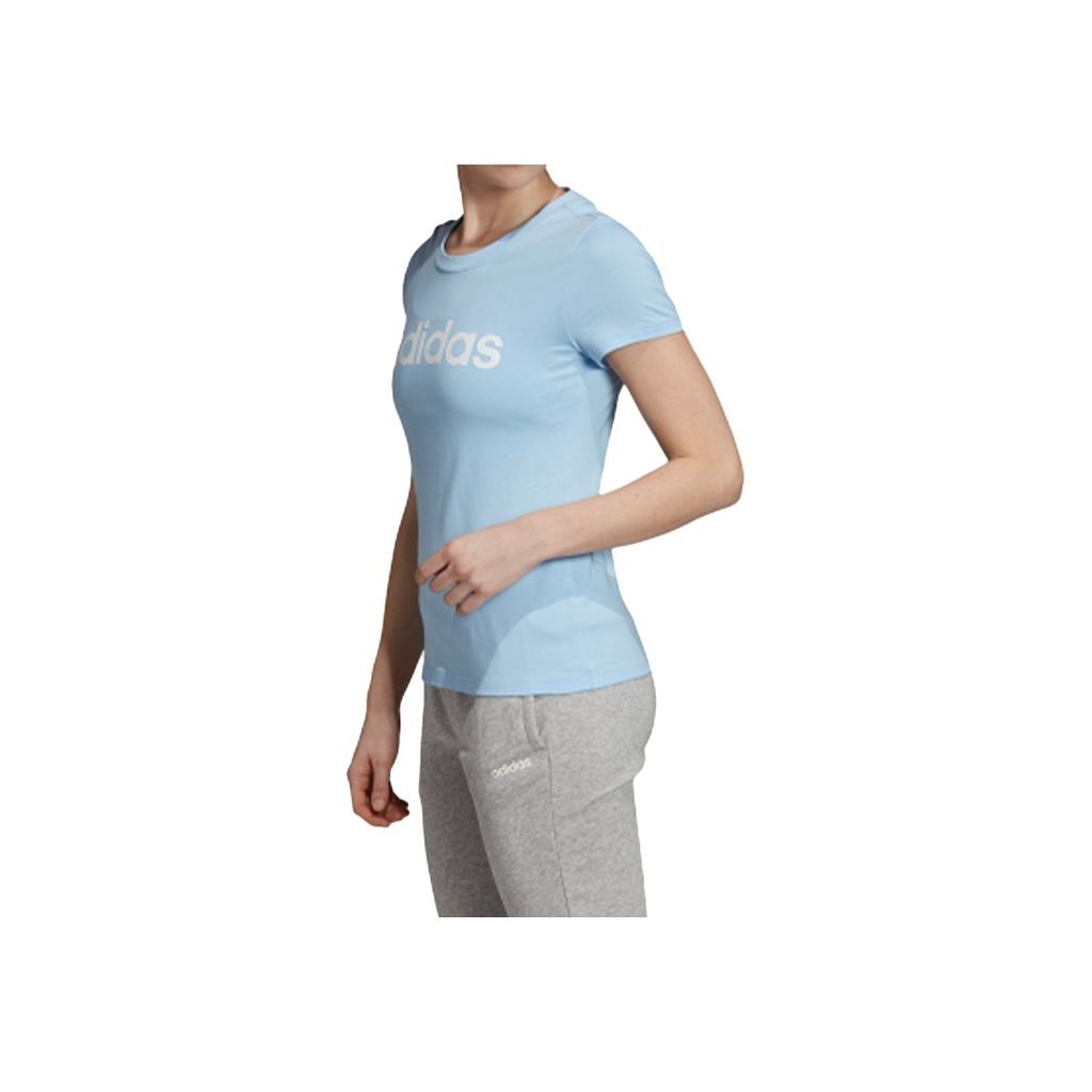 Adidas Sports Style Short Sleeve T-Shirt Women Tops Light-Blue EI0695