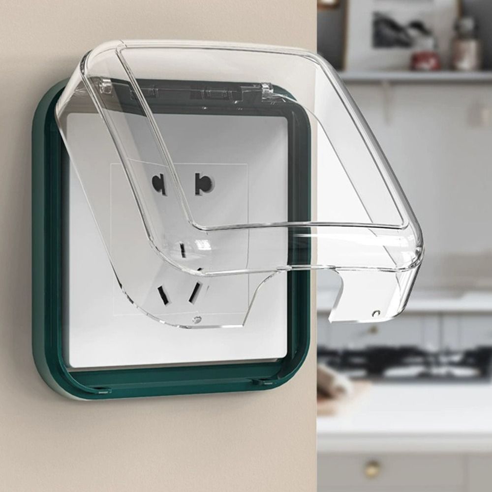 Durable 86 Type Switch Protective Cover Self-Adhesive Splash-Proof Electric Plug Cover Power Outlet Waterproof Plug Box for Home
