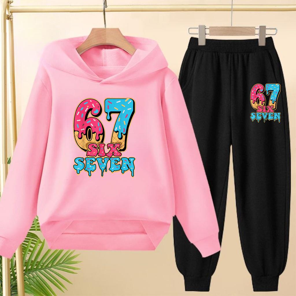 Set Autunnali e Invernali per Bambini e Bambine dai 3 ai 12 Anni, 67 Felpe Sportive Cartoni Animati, Pantaloni Lunghi e Affascinanti Pullover con Cappuccio