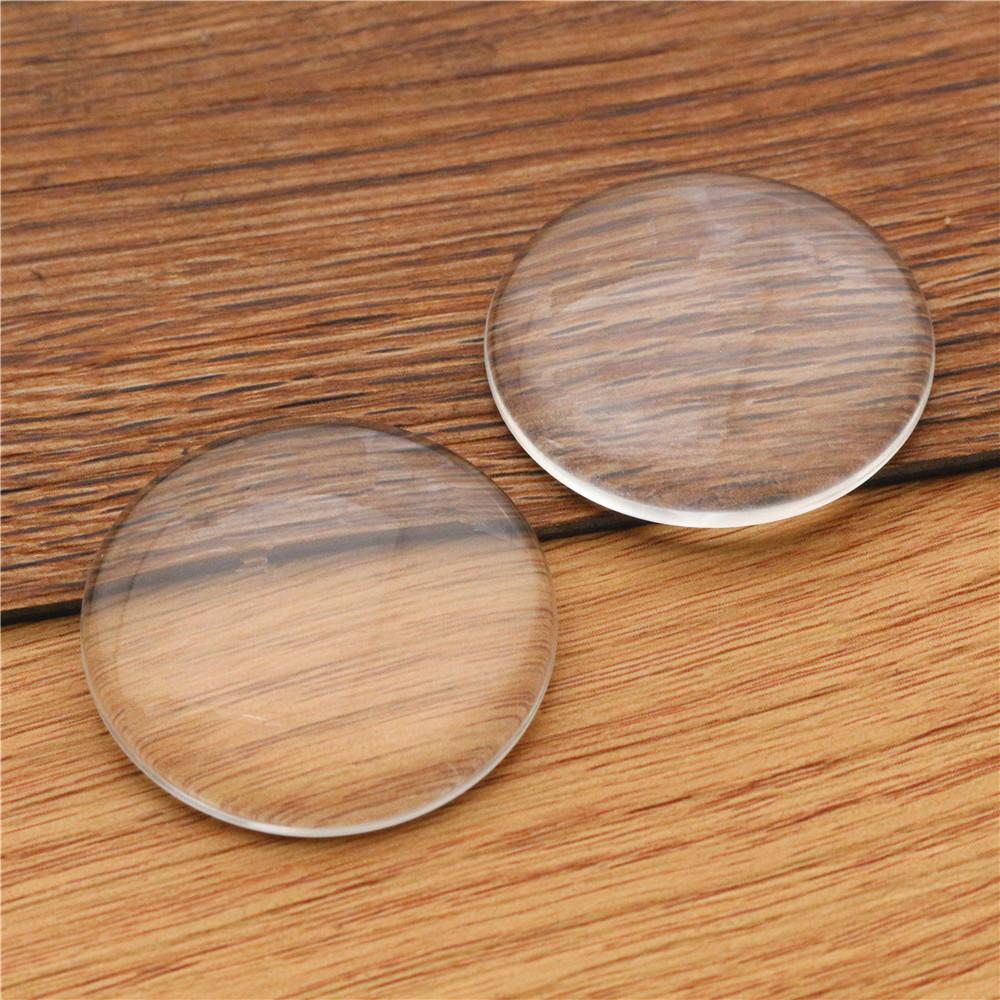 6mm 8mm 10mm 12mm 14mm 16mm 18mm 20mm 25mm 30mm 35mm Runde Flache Rückseite Klares Glas Cabochon, Hohe Qualität, Großhandel Aktion