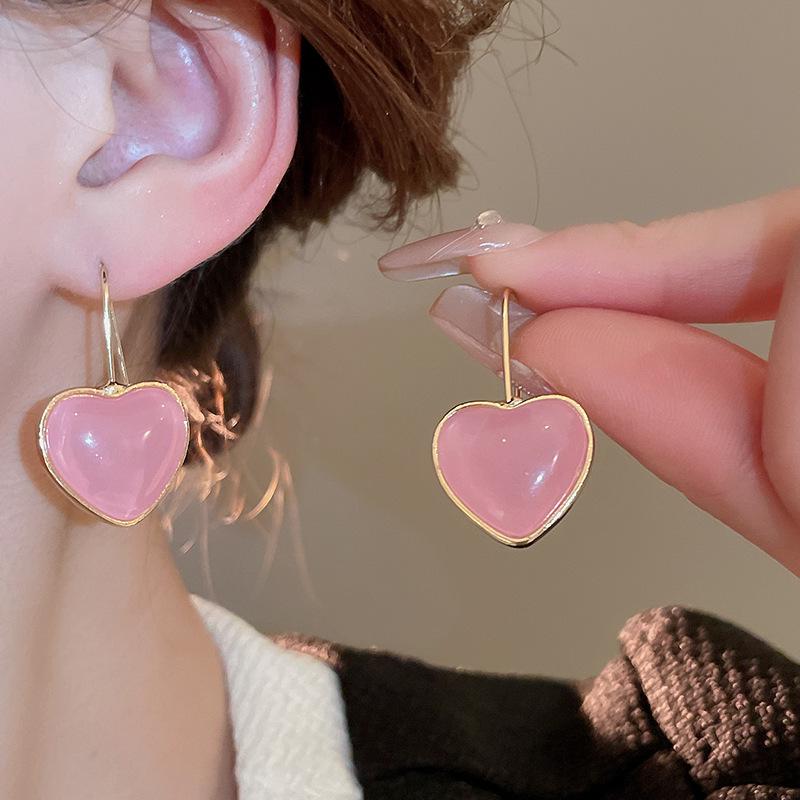 Silver Needle Pink Flower Stud Earrings - Mori Style, Cute, and Versatile Niche Fashion Design for Women