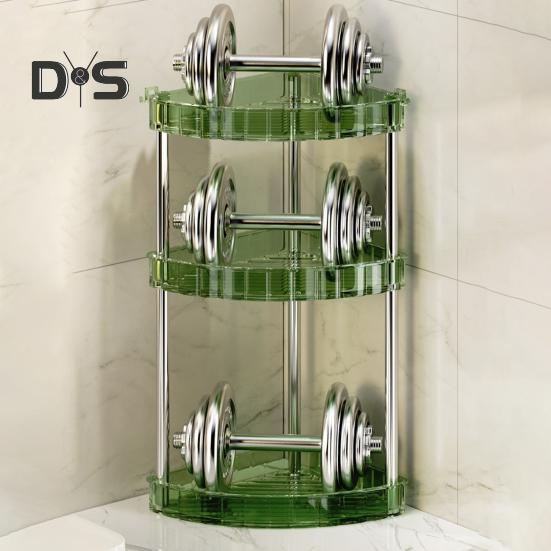 Corner Bathroom Counter Organizer Storage Rack Large Capacity 3 Tier 90 Degree Design Makeup Organizer Perfume Tray