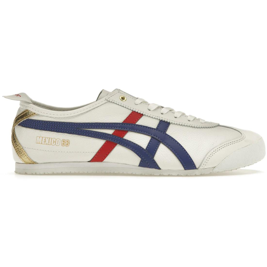 

Кроссовки Onitsuka Tiger Mexico 66 Белый Синий Красный Металлик Золотой(D507L-0152) 37