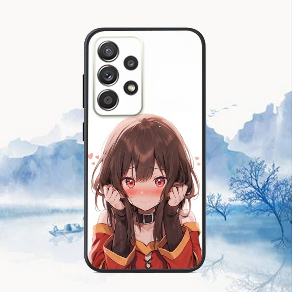 Megumin Anime K-KonoSubaS Phone Case For Samsung S25,S24,S21,S22,S23,S30,Ultra,S20,Plus,Fe,Lite,Note,10,9,5G Black Cover
