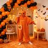 Dýňové domácí oblečení Halloween overal pyžamo pro děti, plyšové s kapucí teplé oblečení na spaní, cosplay kostým jednodílný, sváteční párty