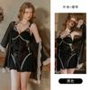 Women's Burnout Lace Mesh Lace Up Padded Sleep Dress with Robe Lounge Set