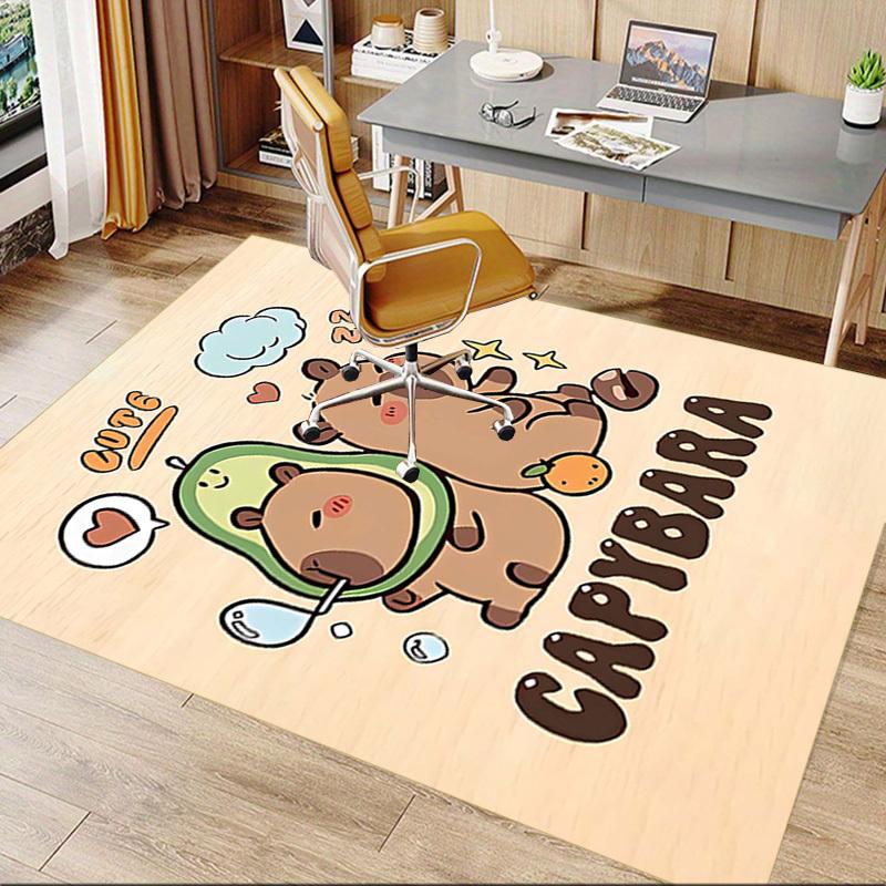1PC Capybara Cute Extra Large Non-Slip Floor carpet, Office, family, bedroom, Studio - Large Area Rug Indoor Rugs, Vibrant Colors-W217