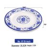 Handun 10-inch Melamine Blue & White Porcelain Dinner Plates (5-Pack)