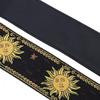 Fashion Guitar Strap Sun Flower Pattern Genuine Leather Ends with for Acoustic Electric Guitar Bass