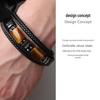 Men Retro Leather Bracelet with Tiger Eye Stone Magnetic Clasp Bracelet Weaving