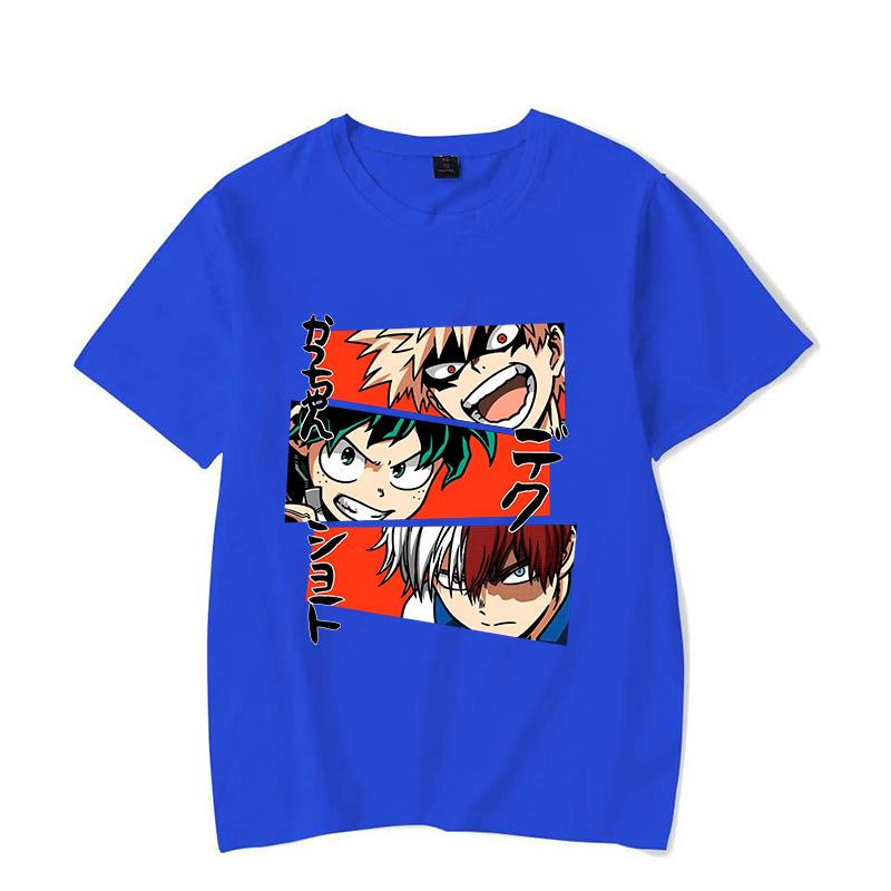 New Funny Deku Bakugou Katsuki Todoroki Shoto Print T-Shirt Womans Men Casual Tops Summer Cool T Shirt Plus Size Tops Tees