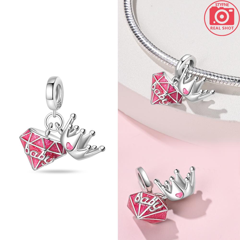 Authentic Pink Box Rocket Badminton Bike Bead Charms Charm Bead Charms Compatible With Bracelets copper Women Jewellery Necklaces Diy Gift