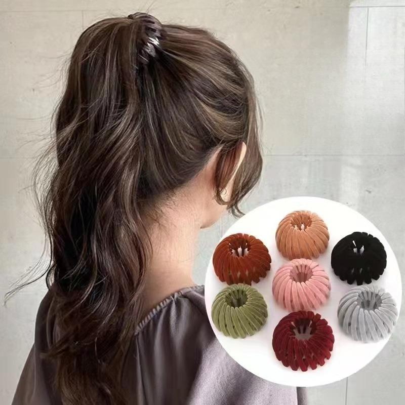 Velvet-textured Plush Feathered Bird Nest Holder Hair Curler Hairpin Hair Accessory