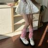 Y2K Czysta, ręcznie robiona przypinka na guziki Wielobarwne legginsy Ocieplacze Skarpety ułożone Skarpetki dziewczęce do połowy łydki Pończochy