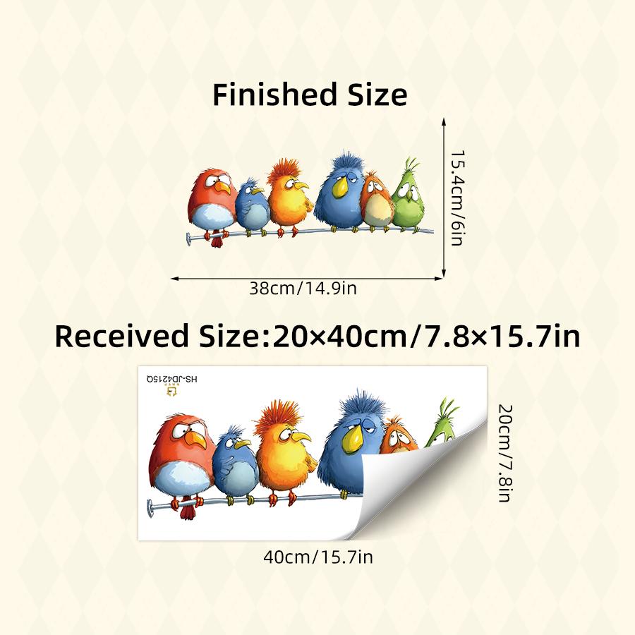1Pc Vibrant Cartoon Birds Window Clings - Nursery Decals for Kids Room Sunlight Decor Removable Window Stickers Classroom Art