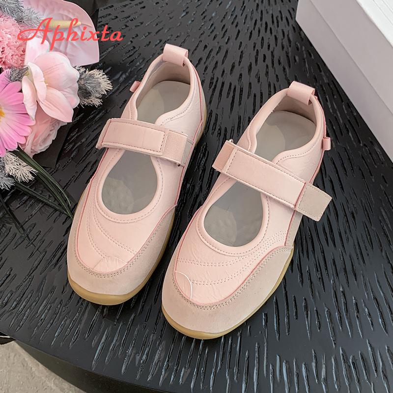 Fashion Aphixta Flat With Women Loafers Patchwork Flats Hook Loop Height Increasing Casual Shoes Pink Loafers Comfortable Woman Shoes