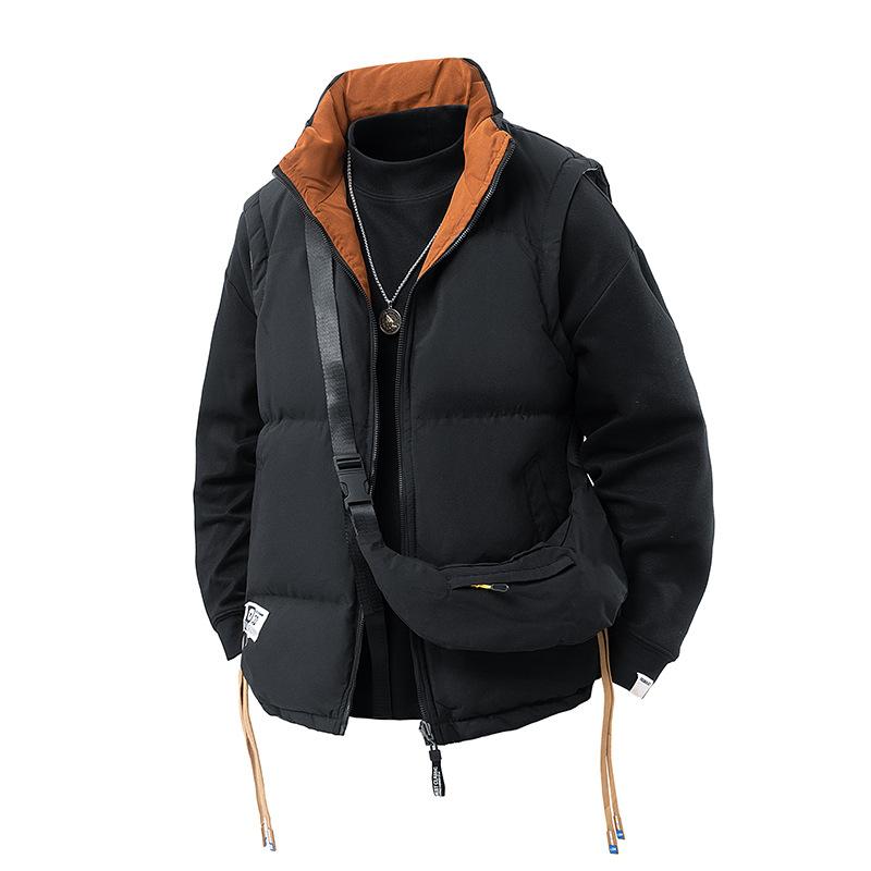 Autumn and Winter Down Cotton Vest for Boys In Winter Vest Warm Shoulders for Couples Wearing Double-sided Horse Clip Jacket