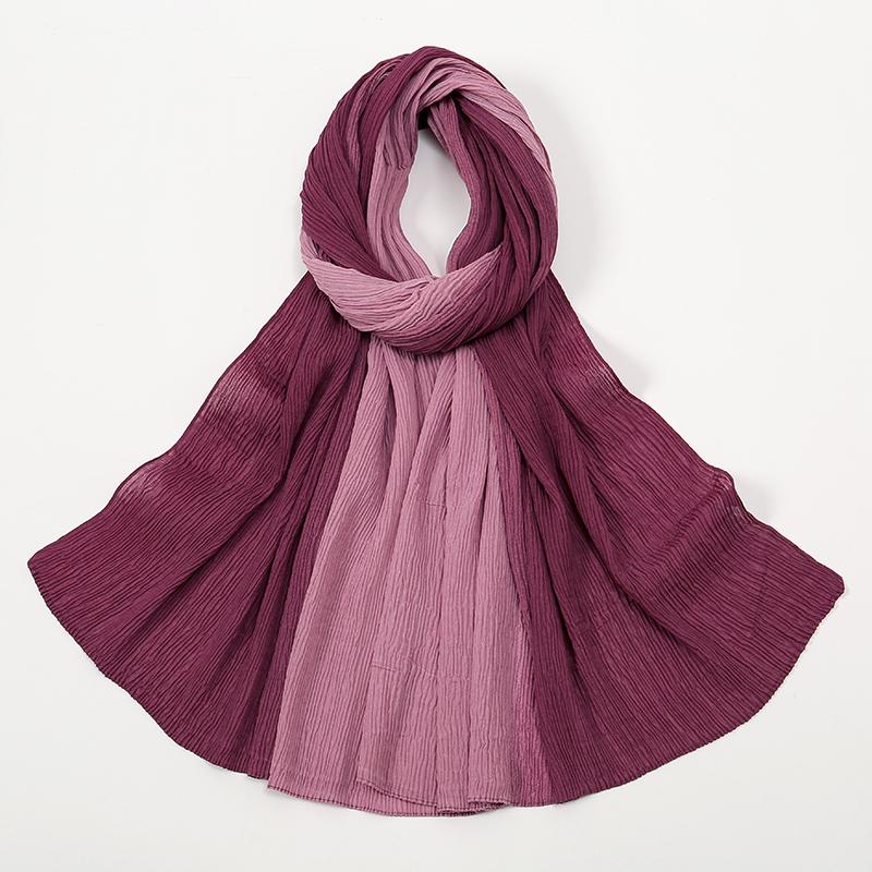 Tie-dyed Pleated Cotton Hijab Scarf Women Muslim Shawls Elastic Headscarf Wraps Islamic Headband Turban Bufandas Bandana Foulard