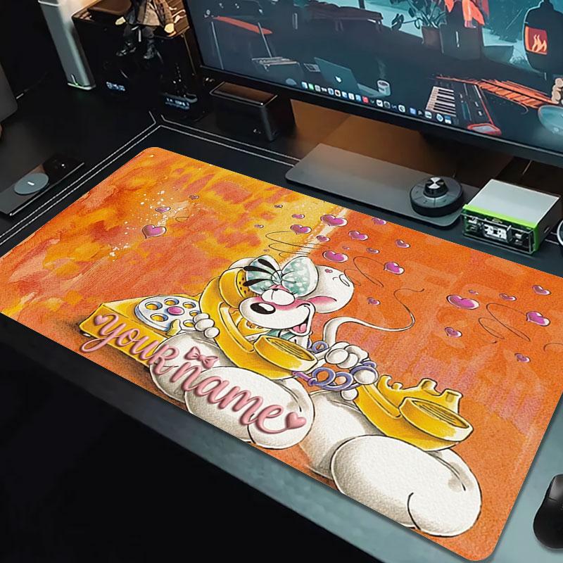 Diddl Custom Name Large Size Mouse Pad Large Gaming Table Cushion Non-slip Laptop Tablet Big Mousepad XXL Mat Mini PC Playmat With Lock Edge