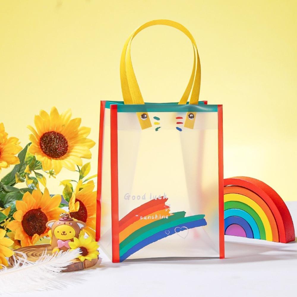 New Rainbow Gift Packaging Bag Waterproof Large Capacity Handbag PVC Swimming Storage Bag Party