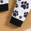 3pcs Infant Baby Funny Slogan Print Cotton Bodysuit + Hat + Paw Pattern Pants Clothing Set