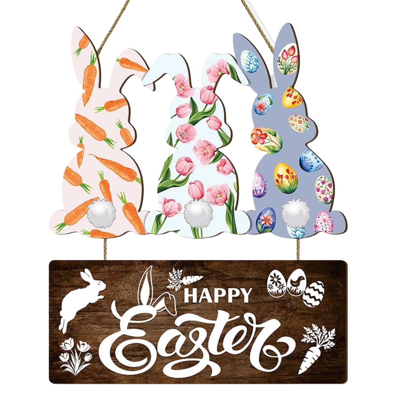 

Пасхальная деревянная подвеска Домашнее украшение Пасхальное яйцо Деревянная табличка Подвесное украшение Морковь Дверная табличка One Size оранжевый