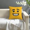 Bohemian Style Yellow Happy Face Pillowcase Single-Sided Print Zippered Polyester Cushion Cover Machine Washable Home Room Decor