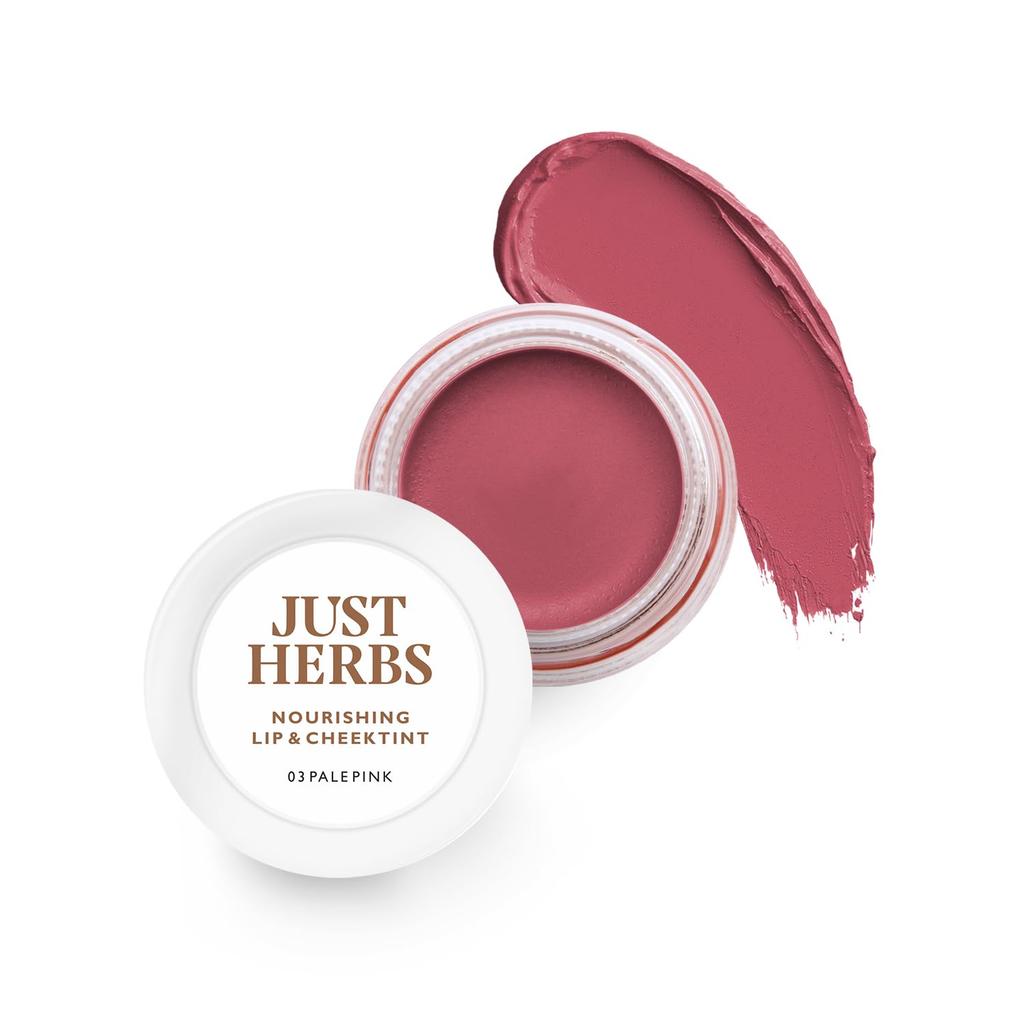 Just Herbs Ayurvedic, Natural Lip & Cheek Tint, Blush For Women- SLS, Chemical & Paraben Free - 03 Pale Pink (Creamy Matte)