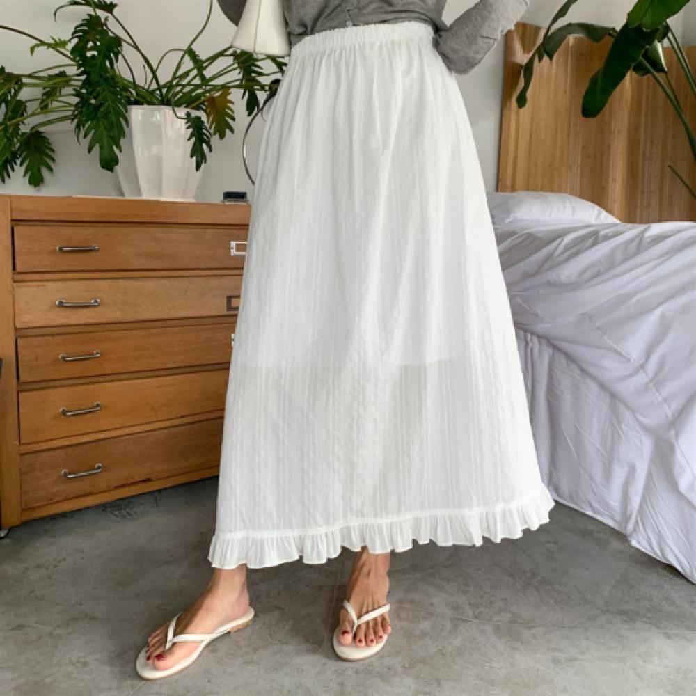 New ArrivalS Open Run Women S Simple Cotton Frill Long Skirt