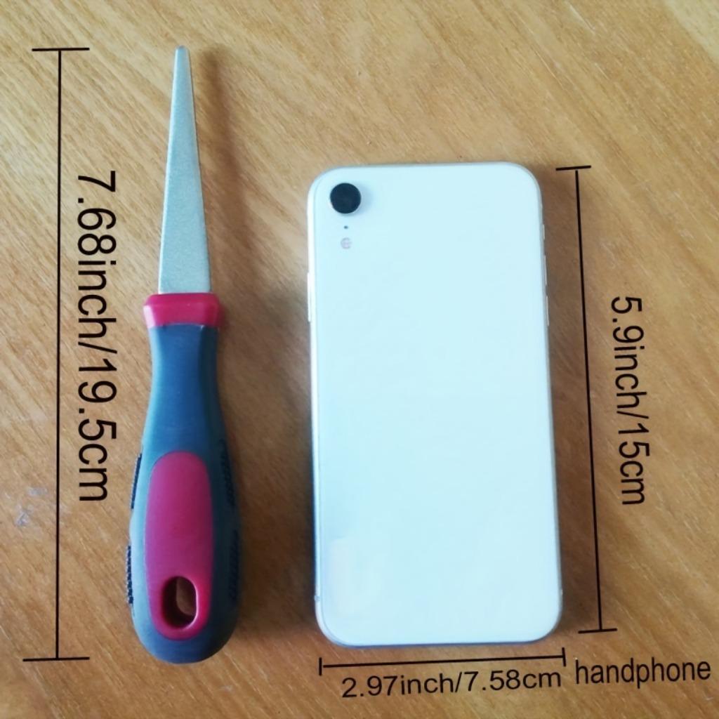 1 Premium Diamond Coated Sharpening File - Easily Sharpens Scissors, Knives and Garden Tools - Double-sided Flat and Curved Design