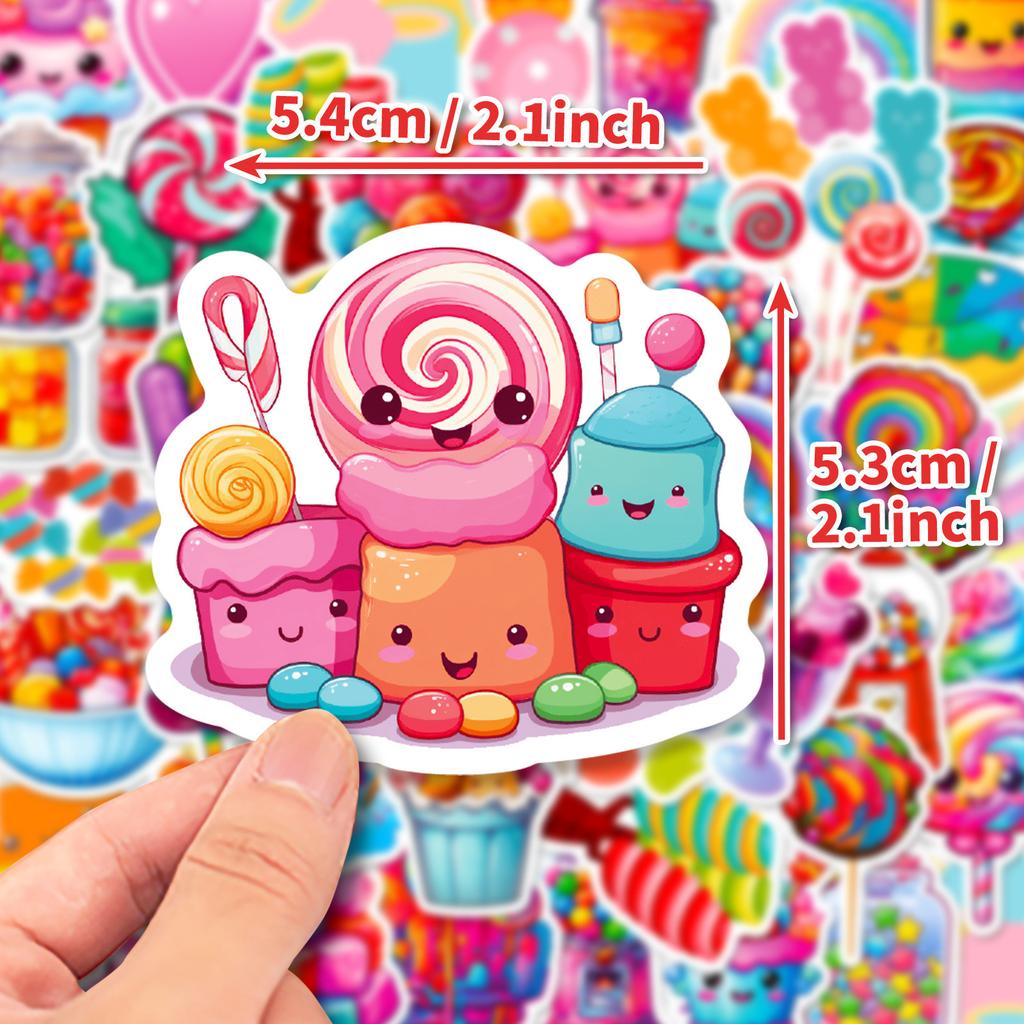 50 Stickers Colorful Candy Lollipop Dessert New Products Personalized DIY Decorative Stickers Waterproof Stickers