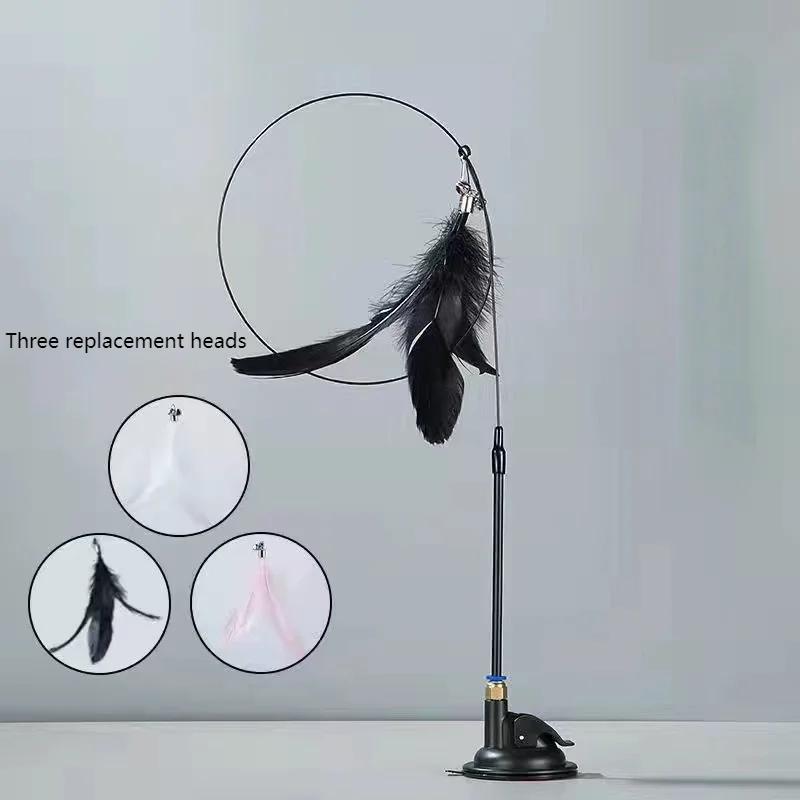 

Новый щенок кошка тизер палка кошка длинный стержень на присоске маленький колокольчик перо игрушка для кошек домашнее животное развлечься игрушки бытовые товары для домашних животных 85CM