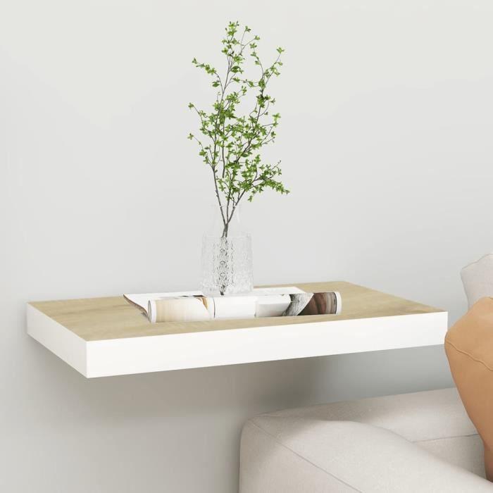 VidaXL Étagère murale flottante Chêne et blanc 40x23x3,8 cm MDF
