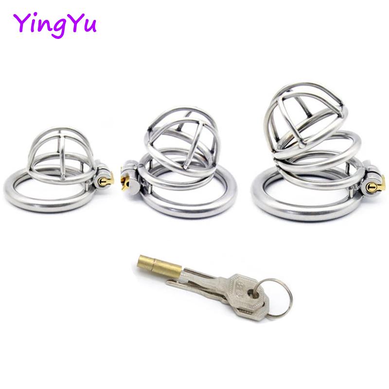 Super Small Stainless Steel 3 Size Bird Cock Cage Lock Adult Game Metal Male Chastity Belt Device Penis Ring Sex Toys For