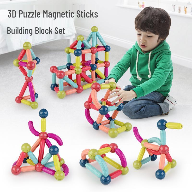 Cross-border Magic Magnetic Building Blocks for Toddlers - Educational and Versatile Magnet Sticks