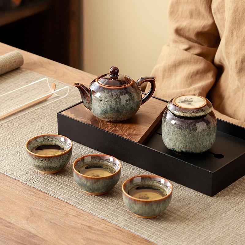 Tea making tea set Chengdu surrounding souvenirs foreigners practical gifts business activities high-end small gifts