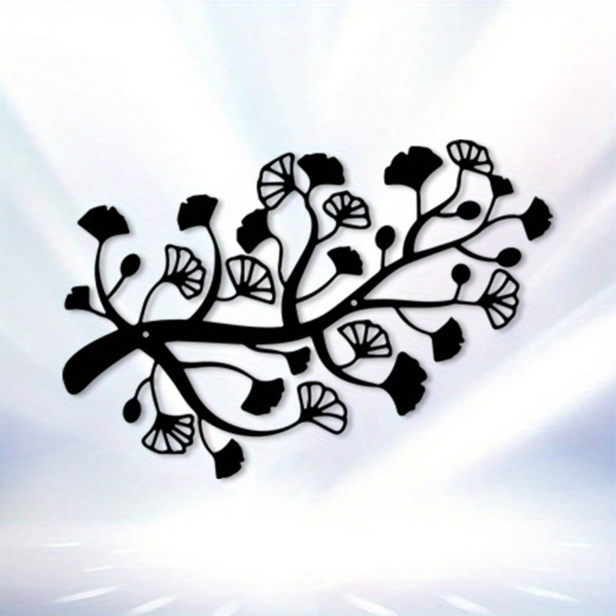 

Metal Vintage Black Ginkgo Branch Home Wall Art Decor