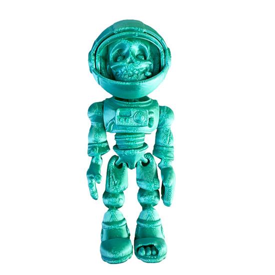 3D Printed Astronaut Skeleton Ornament Halloween Space Zombie Figurine Fidget Toy with Movable Joints Articulated Skeleton Model Decoration