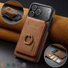 2 In 1 Detachable Leather Phone Case For iPhone 17 16 Pro Max 15 14 Plus Air 16E 17E 13 12 Ring Card Wallet for MagsafeCover