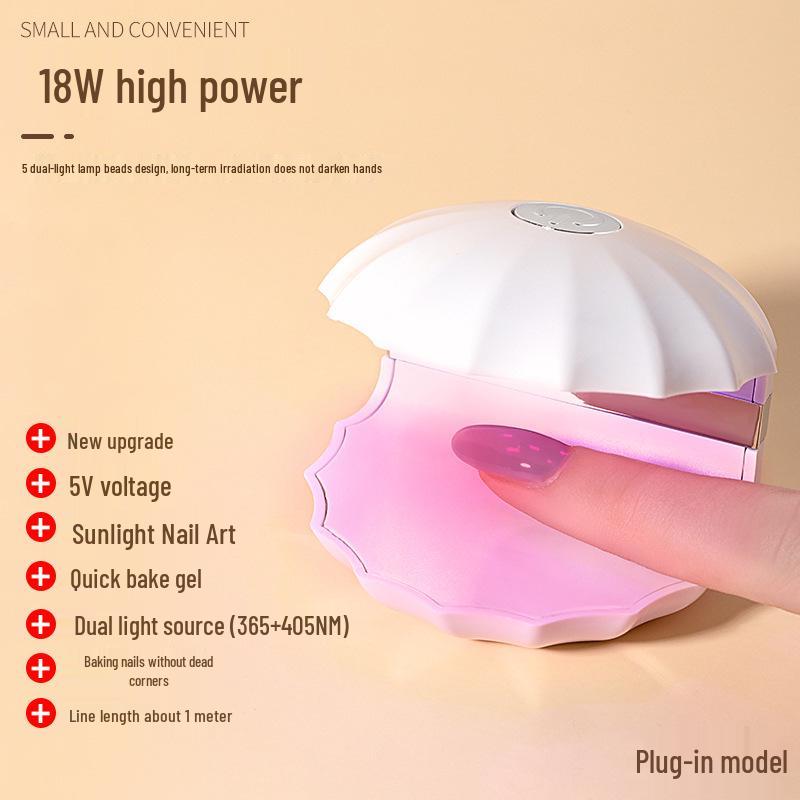 

Mini Shell Red Light Nail Curing Lamp: Fast-Drying, Portable LED Gel Baker, Gentle on Hands