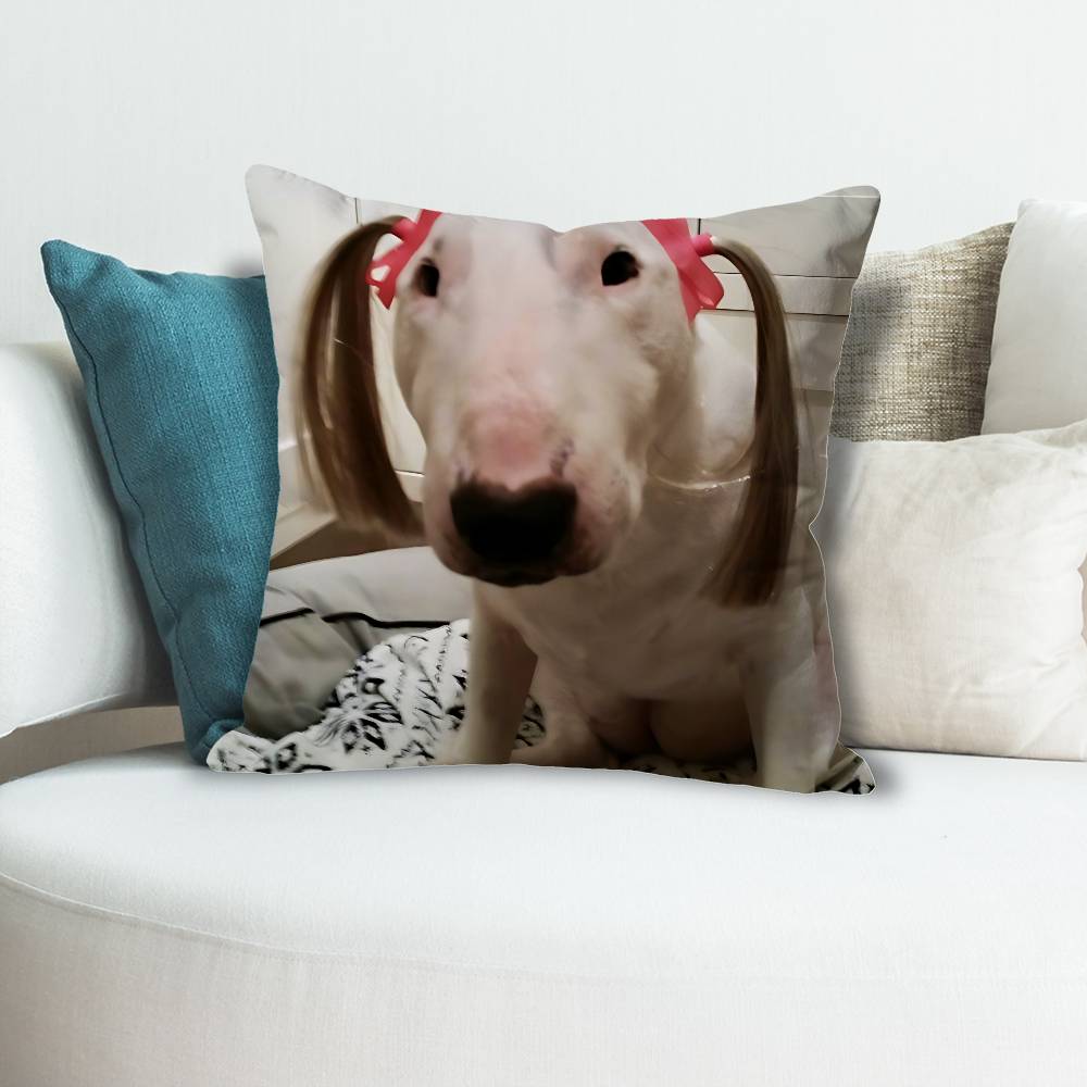 BBull TTerrier Dog Funny Pillow Cases for Bedroom Living Room Sofa Home Decor Polyester Cushion Cover with Zipper