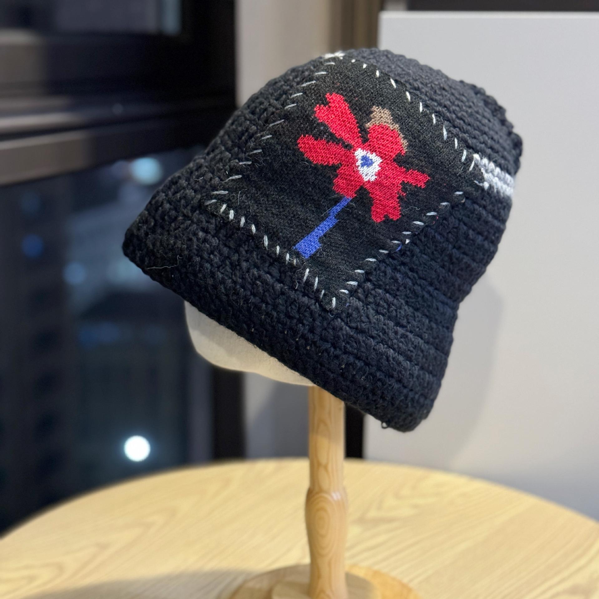 

New large head circumference hand-knitted woolen fisherman hat for women, Korean style, niche, versatile, couple s knitted bucket hat, trendy Adult54-60Average Size