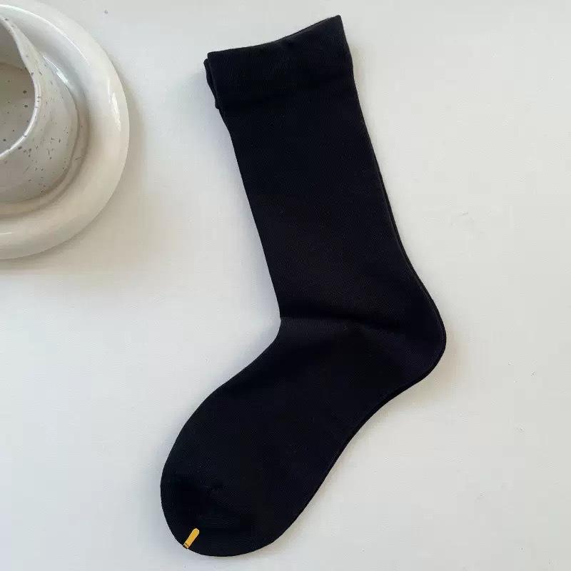 

Gray Pile Socks for Women, Mid-length, Non-stretch, Pure Cotton, Anti-torn, Suitable for Spring and Autumn, Long Stockings, Versatile. 1 pair чорний