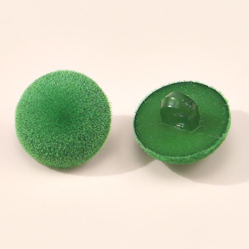 Colored Half-Round Flocked Mushroom Buttons: Plastic Sweater, Cardigan & Children's Decorative Accessories